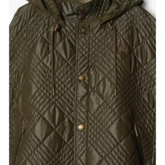 Micro Check-Stitch Nylon Blend Cape