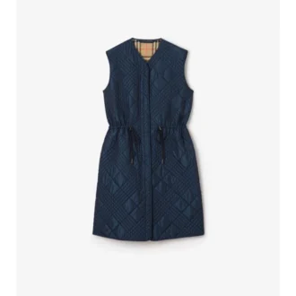Micro Check-Stitch Nylon Blend Gilet