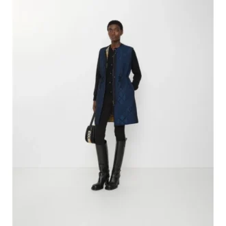 Micro Check-Stitch Nylon Blend Gilet