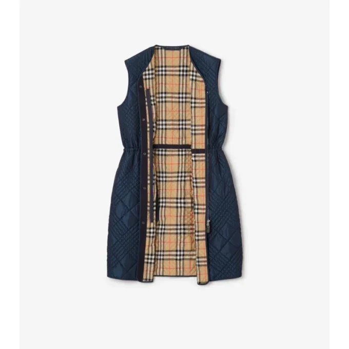 Micro Check-Stitch Nylon Blend Gilet