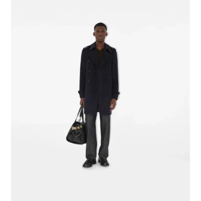 Mid-Length Cashmere Trench Coat