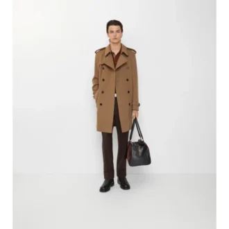 Mid-Length Cashmere Trench Coat