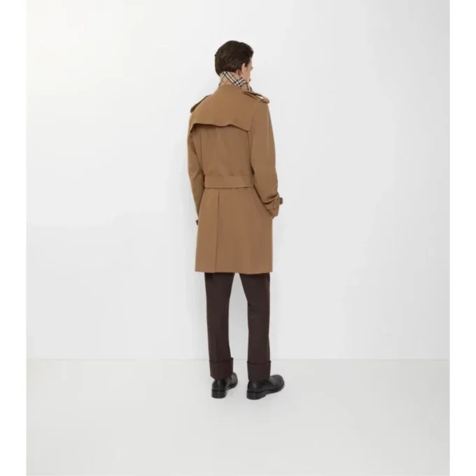 Mid-Length Cashmere Trench Coat