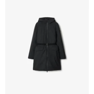Mid-Length Hooded Nylon Coat