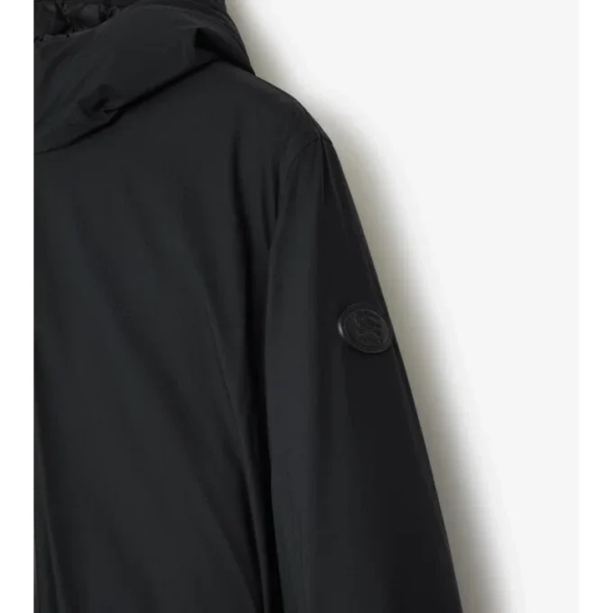Mid-Length Hooded Nylon Coat