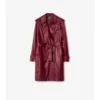 Mid-Length Leather Kensington Trench Coat
