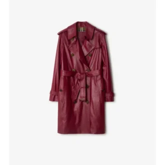 Mid-Length Leather Kensington Trench Coat