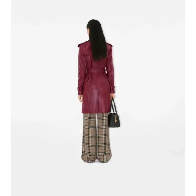 Mid-Length Leather Kensington Trench Coat
