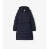 Mid-Length Nylon Hooded Puffer Coat