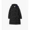 Mid-Length Nylon Hooded Puffer Coat