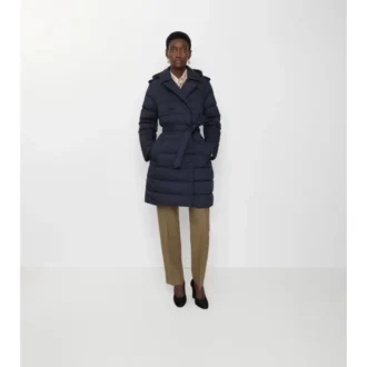 Mid-Length Nylon Hooded Puffer Coat