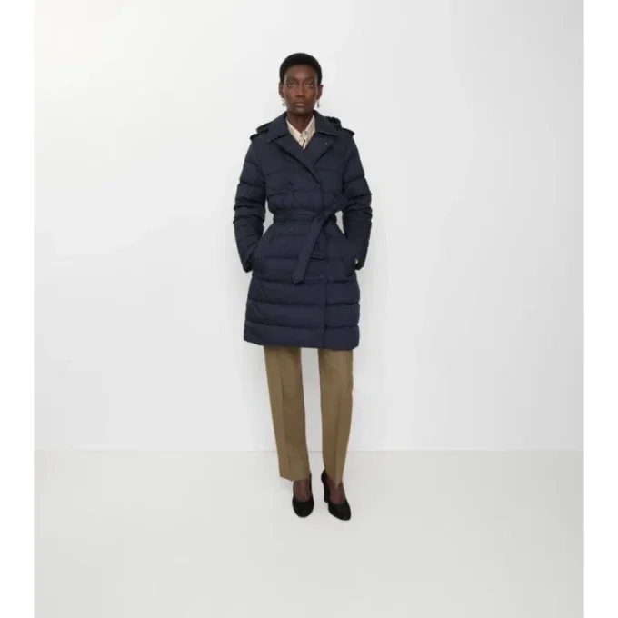 Mid-Length Nylon Hooded Puffer Coat