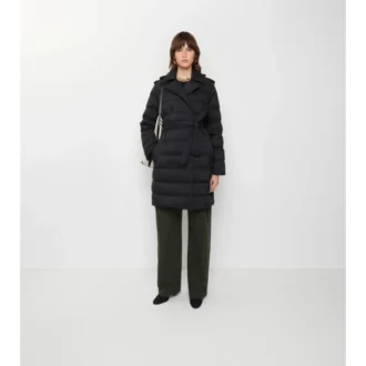 Mid-Length Nylon Hooded Puffer Coat