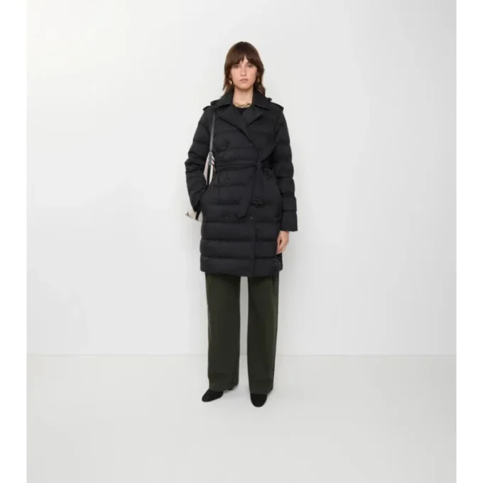 Mid-Length Nylon Hooded Puffer Coat