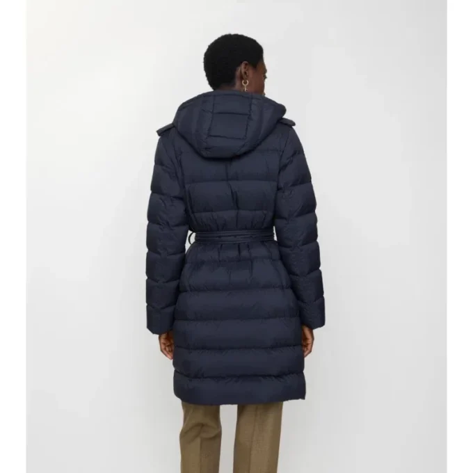 Mid-Length Nylon Hooded Puffer Coat