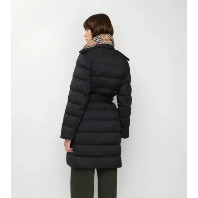Mid-Length Nylon Hooded Puffer Coat