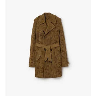 Mid-Length Paisley Suede Lawshall Trench Coat