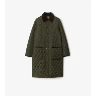 Mid-Length Quilted Nylon Car Coat