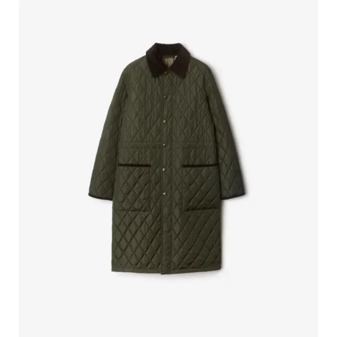Mid-Length Quilted Nylon Car Coat