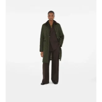 Mid-Length Quilted Nylon Car Coat