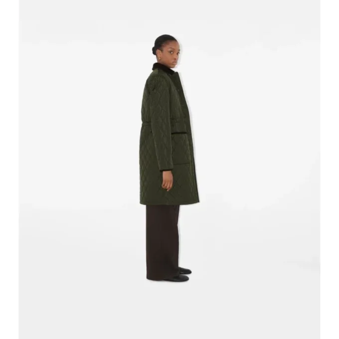 Mid-Length Quilted Nylon Car Coat