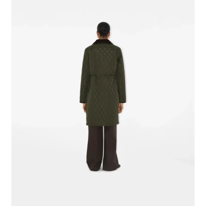 Mid-Length Quilted Nylon Car Coat