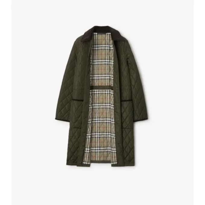 Mid-Length Quilted Nylon Car Coat