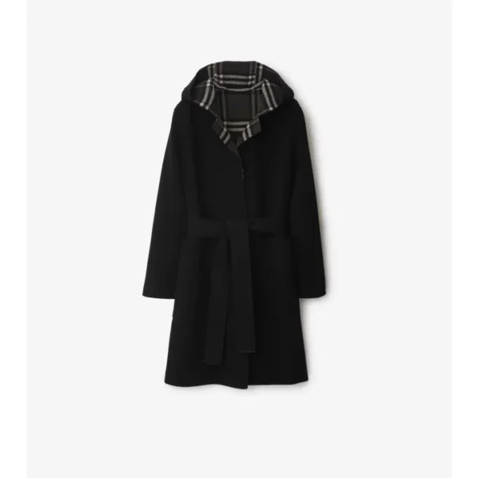 Mid-Length Reversible Wool Car Coat