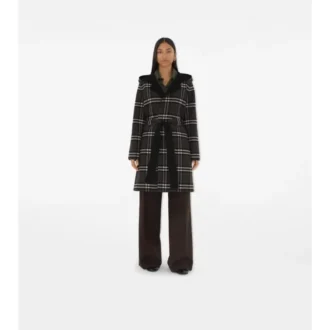 Mid-Length Reversible Wool Car Coat