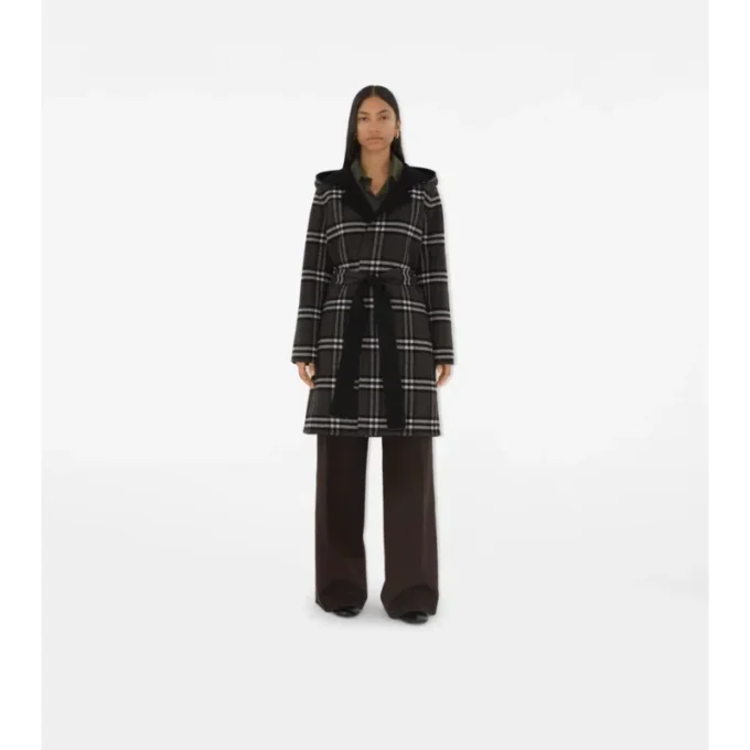 Mid-Length Reversible Wool Car Coat