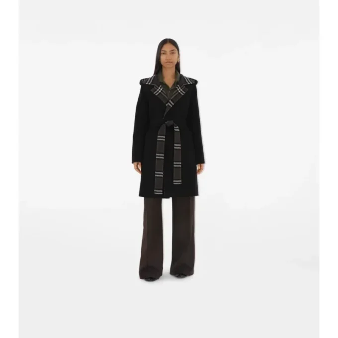 Mid-Length Reversible Wool Car Coat
