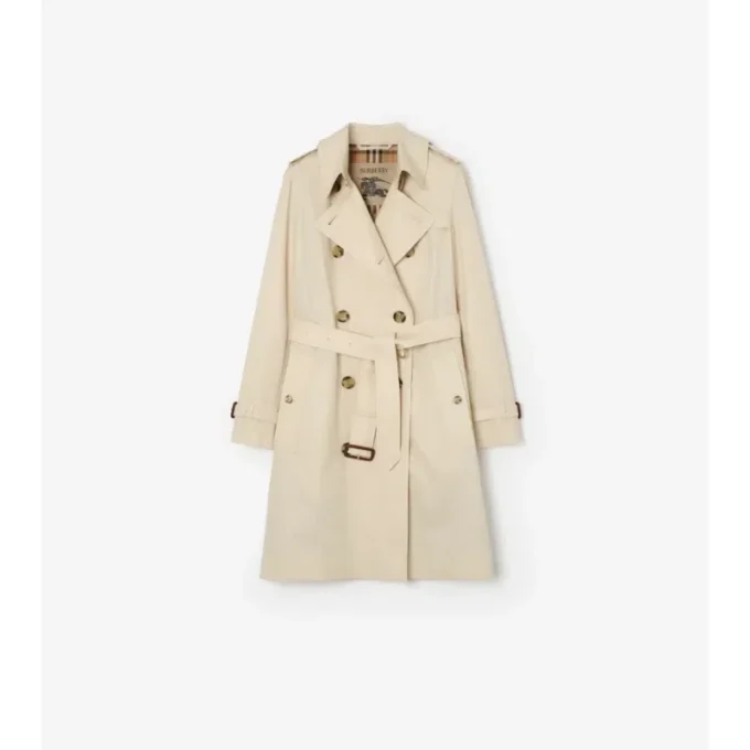 Mid-Length Tropical Gabardine Kensington Trench Coat