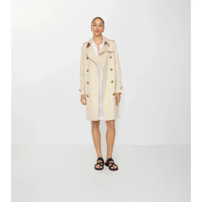 Mid-Length Tropical Gabardine Kensington Trench Coat