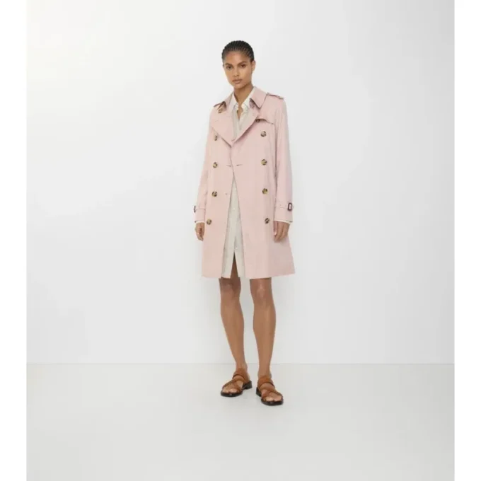 Mid-Length Tropical Gabardine Kensington Trench Coat