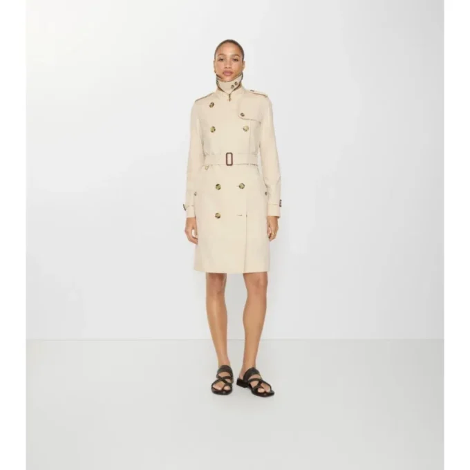 Mid-Length Tropical Gabardine Kensington Trench Coat