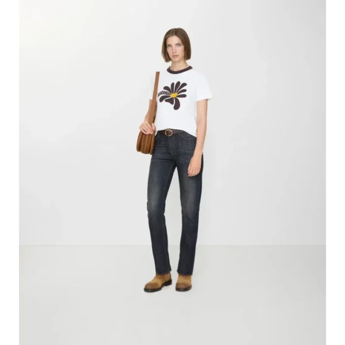 Mid-Rise Straight Jeans