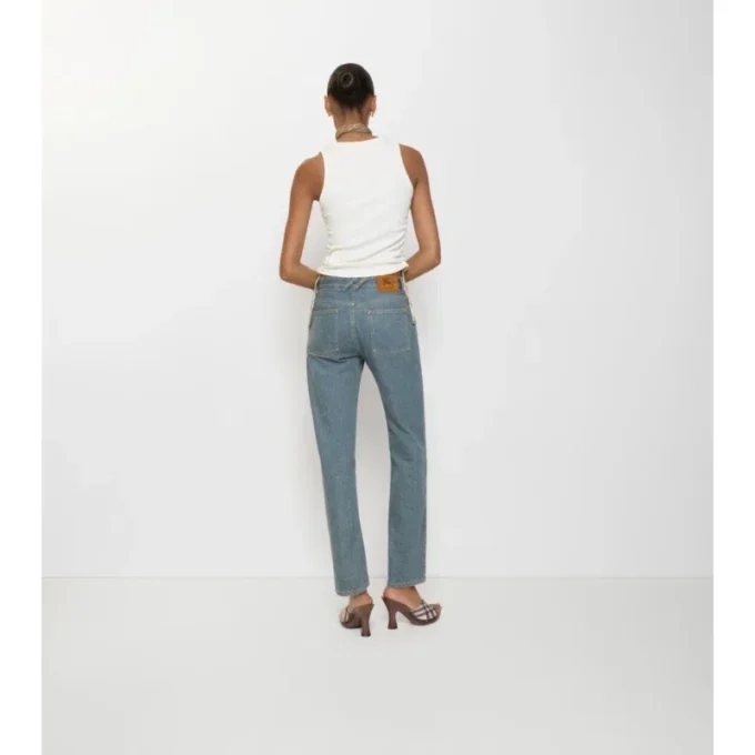 Mid-Rise Straight Jeans