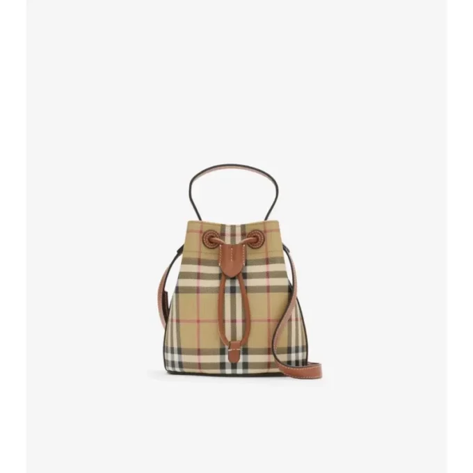Mini Check Bucket Bag