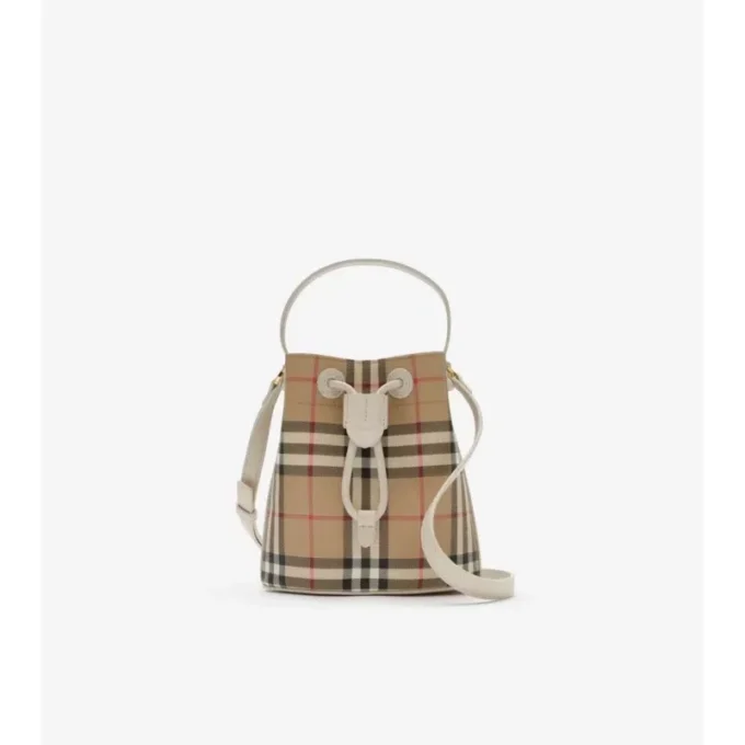 Mini Check Bucket Bag