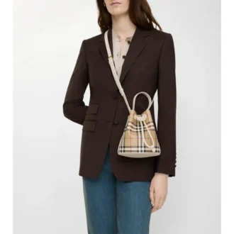 Mini Check Bucket Bag
