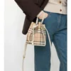 Mini Check Bucket Bag