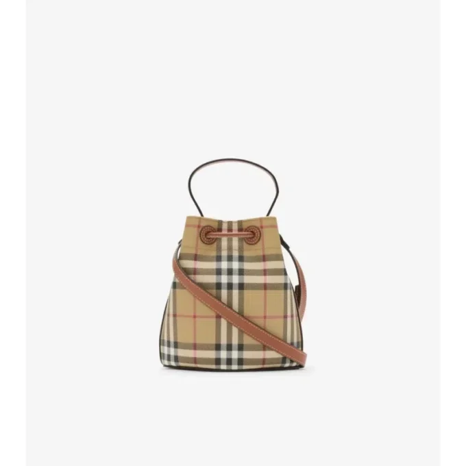 Mini Check Bucket Bag