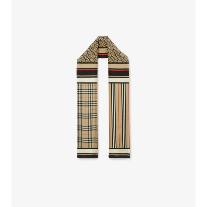 Montage Print Silk Scarf