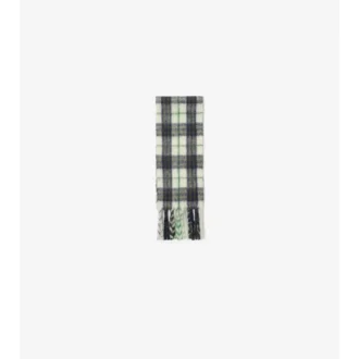 Narrow Check Alpaca Wool Blend Scarf