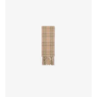 Narrow Check Alpaca Wool Blend Scarf