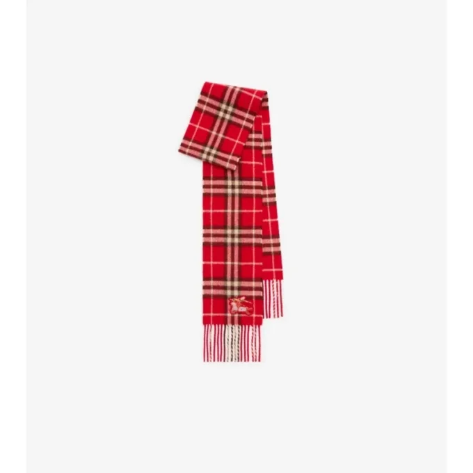 Narrow Check Cashmere Scarf