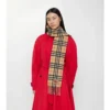 Narrow Check Cashmere Scarf
