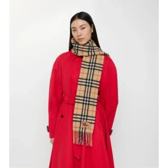 Narrow Check Cashmere Scarf
