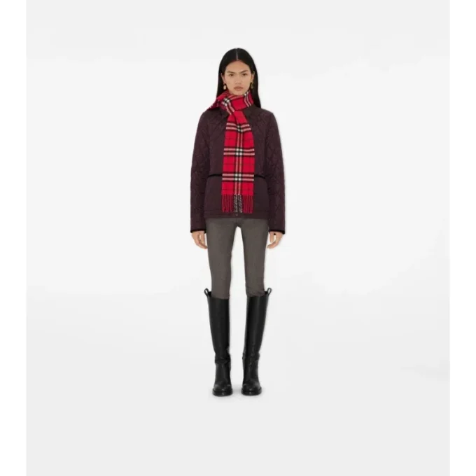 Narrow Check Cashmere Scarf