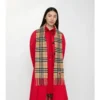 Narrow Check Cashmere Scarf